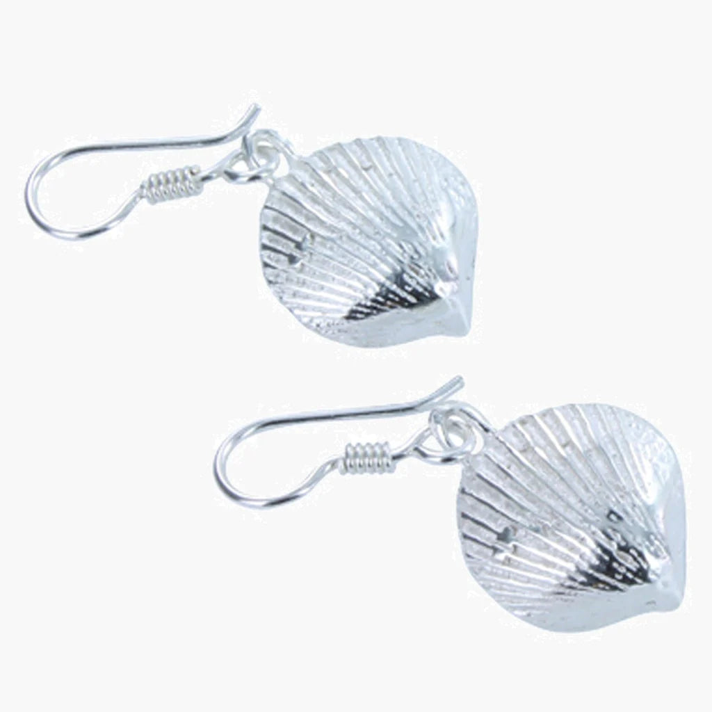 Scallop Shell Silver Earrings