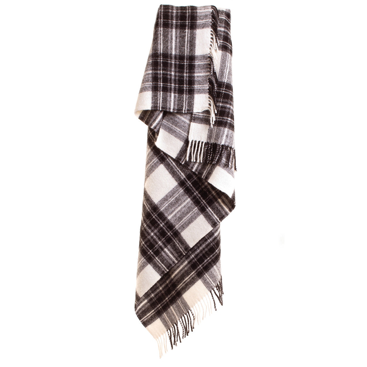 Black & white Tartan Wool Blanket